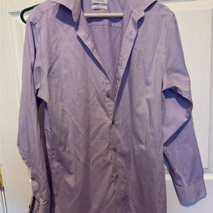 Calvin Klein Women's Purple Button-Up Shirt